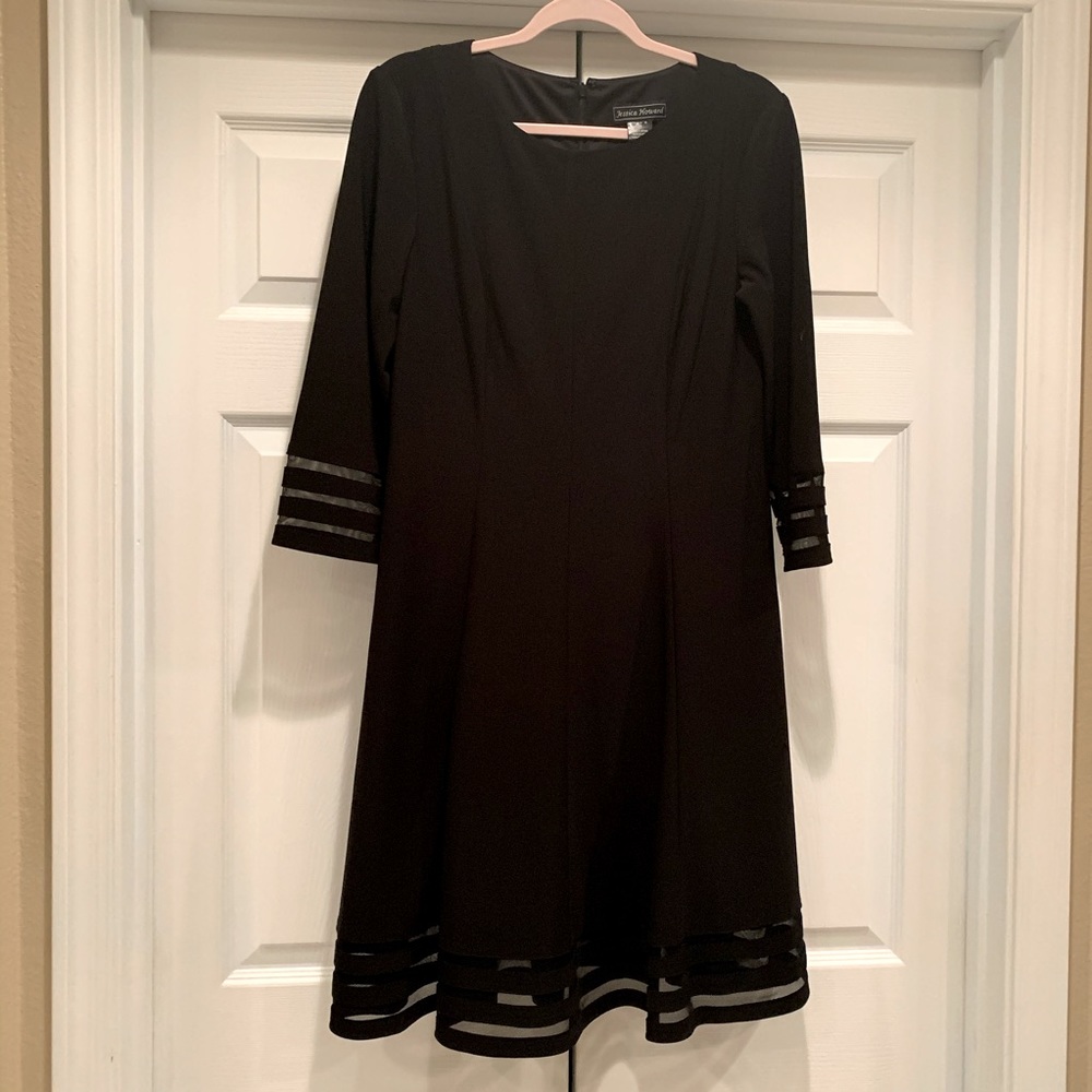 Jessica Howard Fit & Flare Black Dress Size 10